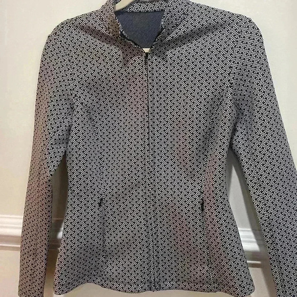 J.McLaughlin Billie Zip Jacket in Black & White Size Small - Picture 3 of 14